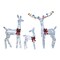 PVC Iridescent Striped Braided Reindeer Set of 3 With LED Lights Holiday Decoration 52 Inch 46 Inch & 29 Inch